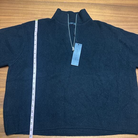 Jenni Kayne Cashmere Half Zip, Black, Quiet Luxury, $495 MSRP, NWT Medium - Picture 6 of 9